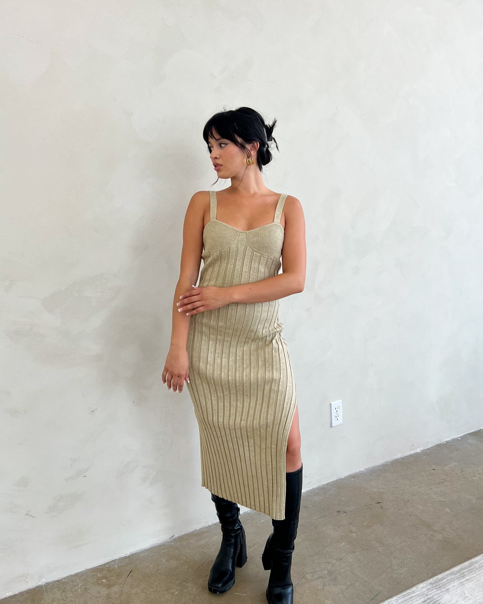 Fine By Me Ribbed Knit Dress - Marmol Boutique