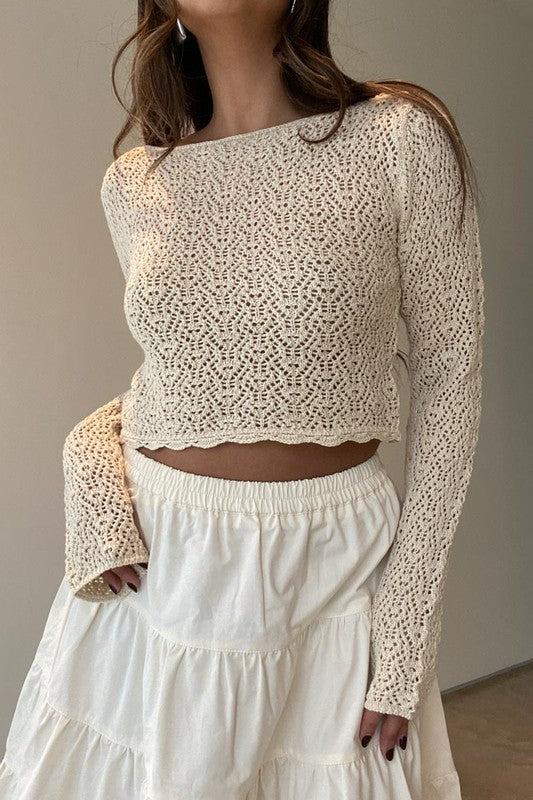 Darling Crochet Knit Top