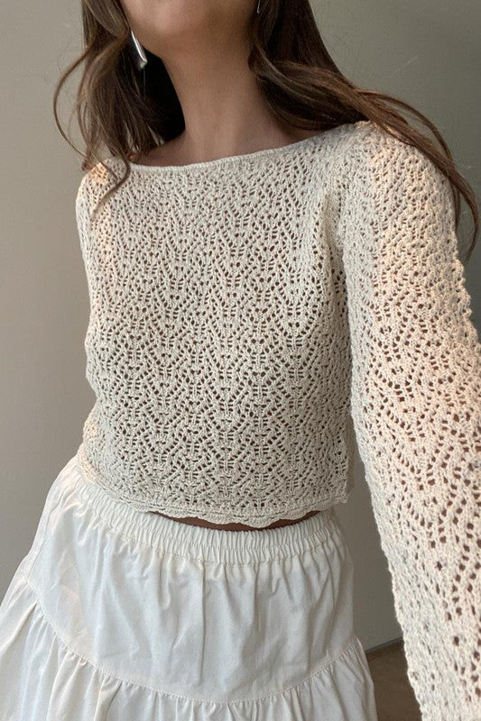 Darling Crochet Knit Top