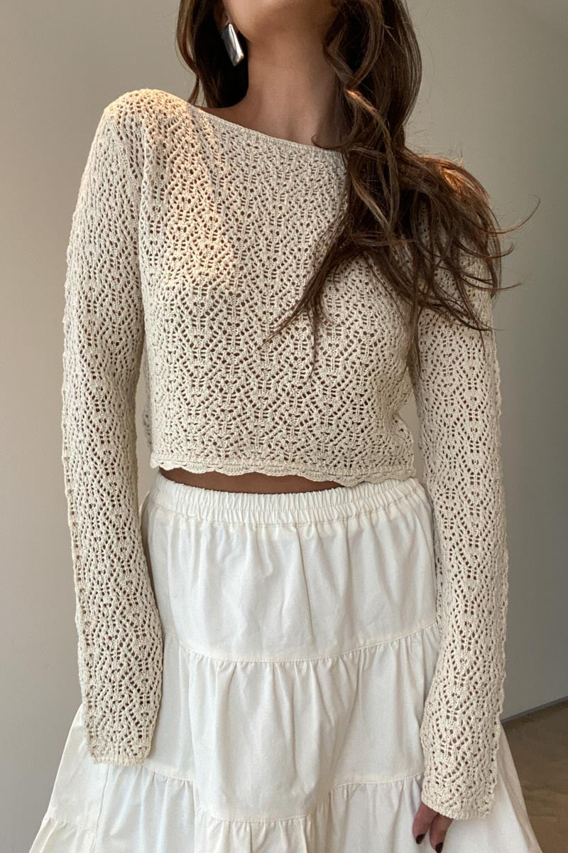 Darling Crochet Knit Top