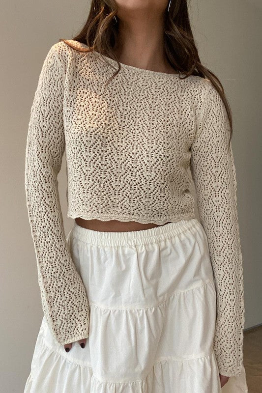 Darling Crochet Knit Top