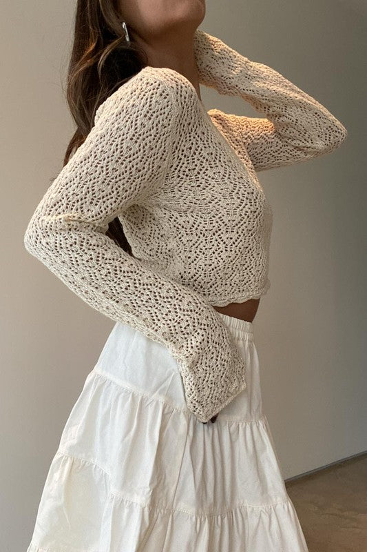 Darling Crochet Knit Top