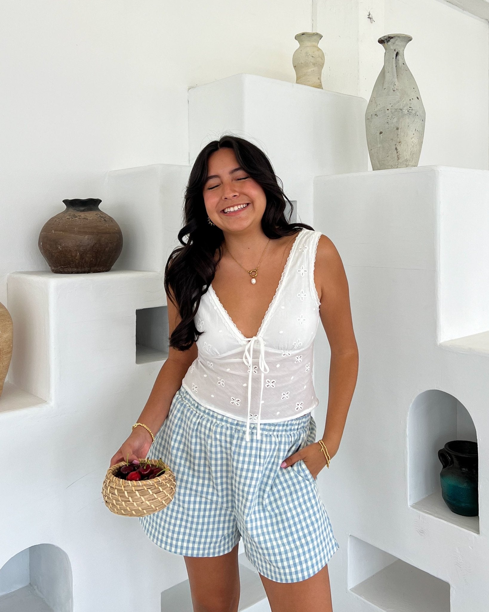 Coastal Summer Gingham Short - Marmol Boutique