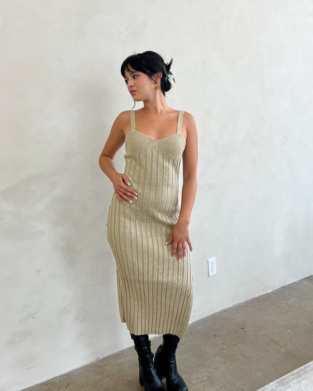 Fine By Me Ribbed Knit Dress - Marmol Boutique