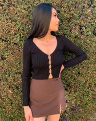 Lindsey Brown Mini Skirt freeshipping - Marmol Boutique