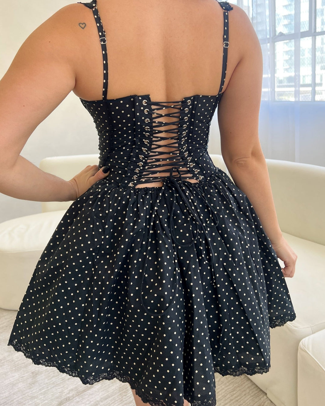 Marilyn Polka Dot Mini Dress - Marmol Boutique