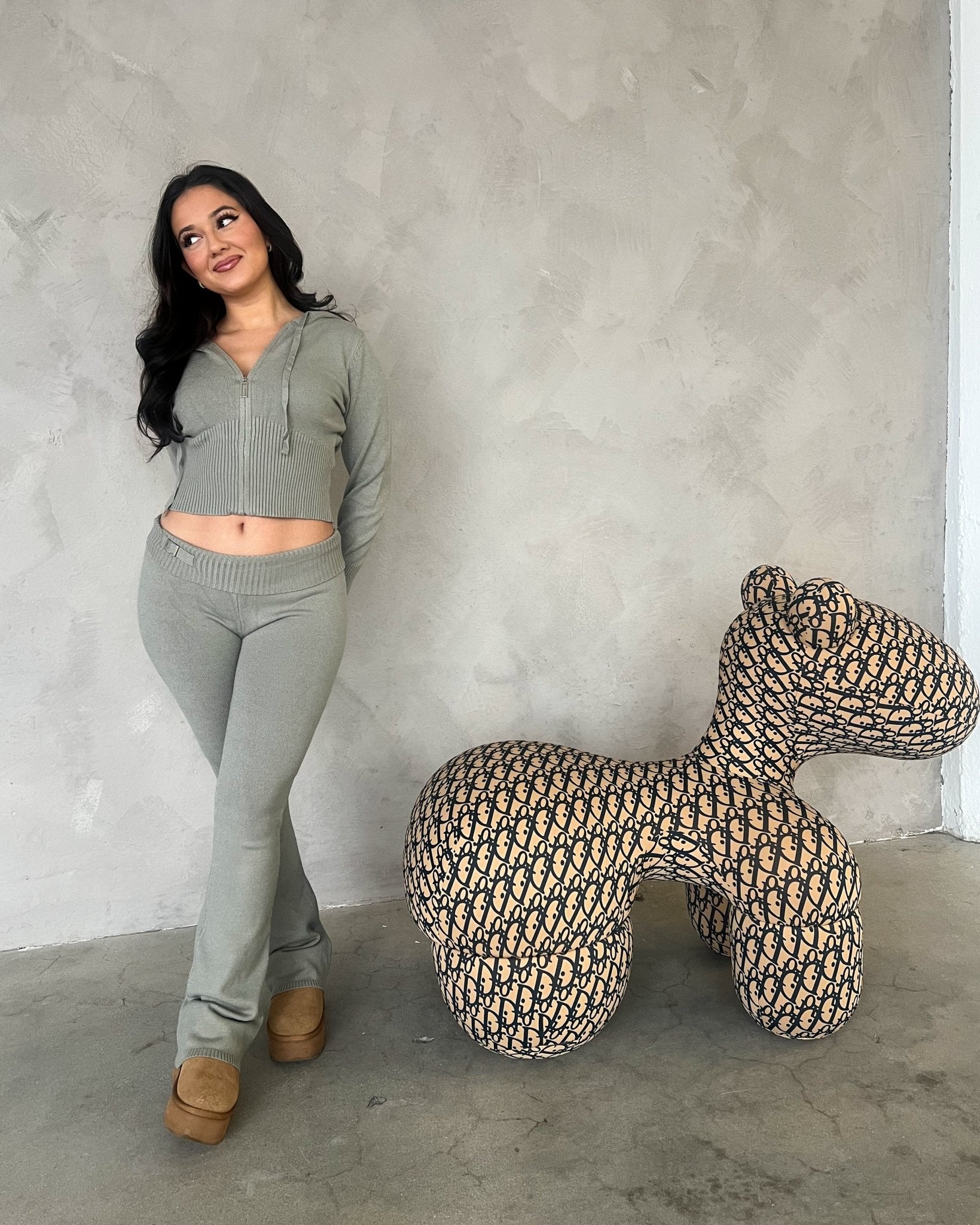 On the Daily Knit Flare Pants - Marmol Boutique