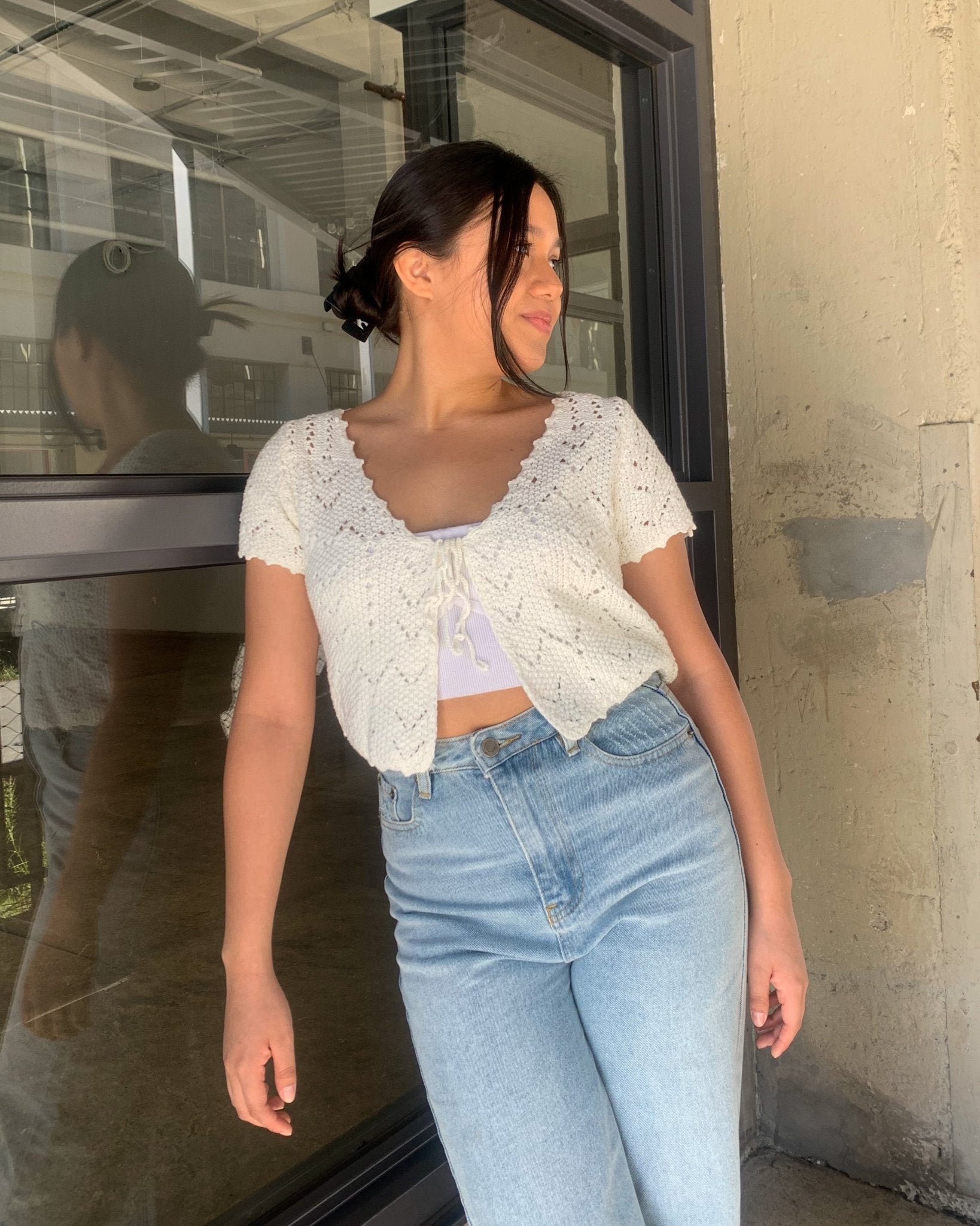 RESTOCKED: Rosie White Tie-Front Knit Top – Marmol Boutique