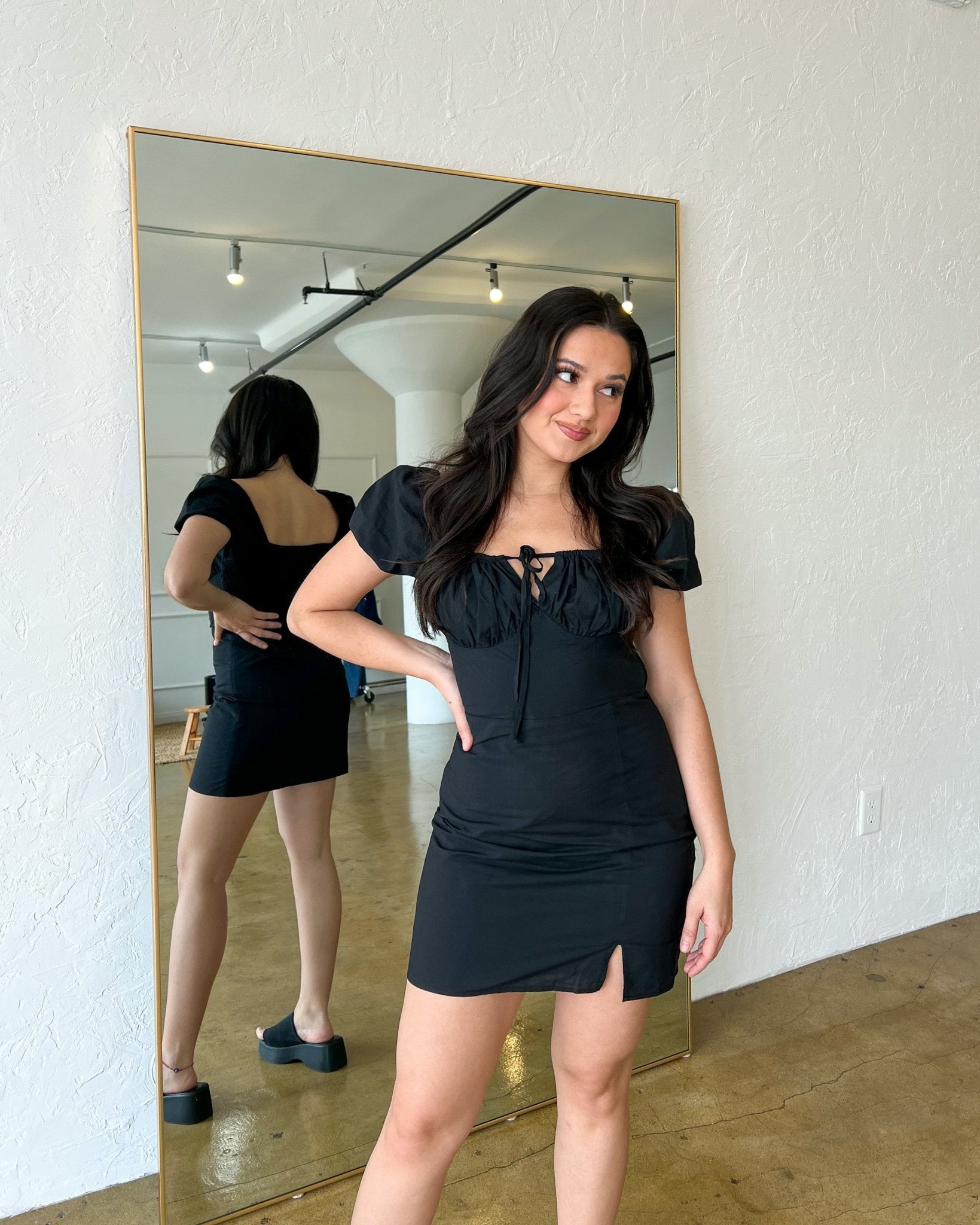 Sweetie Black Mini Dress - Marmol Boutique